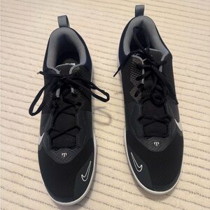 Nike Black and Gray Athletic Baseball Shoes  with Breathable Mesh